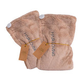 Hair Loving Pack of Two Luxury Hair Towel Wraps - Brown