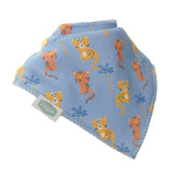 Ziggle Bandana Dribble Bib - Blue Leopard & Tigers