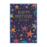 Simon Elvin Happy Birthday To You Stars Card (Pack of 6)