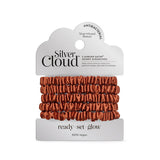 Silver Cloud Silver Ion Infused Satin Skinny Scrunchies Auburn 5 Pack