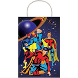 Material: Paper. Height: 20.5cm. Width: 14cm. Design: Galaxy, Superhero. Carry Handle.