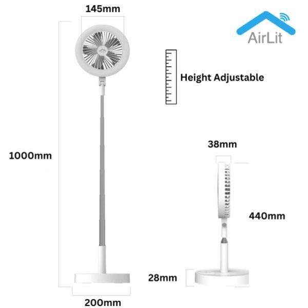 Make Up Vanity Mirror 3-in-1 Portable Smart Fan & LED Light