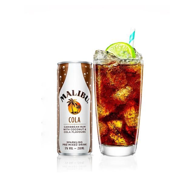 Malibu Coconut Rum & Cola Sparkling Pre-Mixed Can 25cl