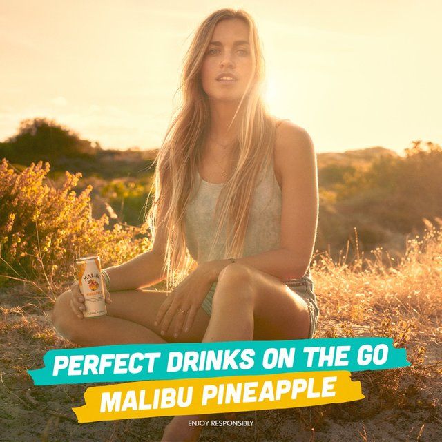 Malibu Coconut Rum & Pineapple Sparkling Pre-Mixed Can 25cl