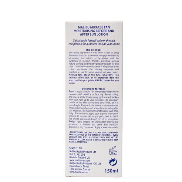 MALIBU MIRACLE TAN MOISTURISER 150ML