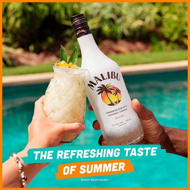 Malibu Original White Rum with Coconut Flavour 1L