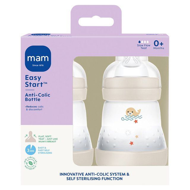 MAM Anti Colic Easy Start 160ml Bottle 2 per pack