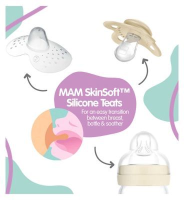 MAM Baby's First Bottle Set Including Anti Colic Self Sterilising Bottles and Bottle Teats - Shell