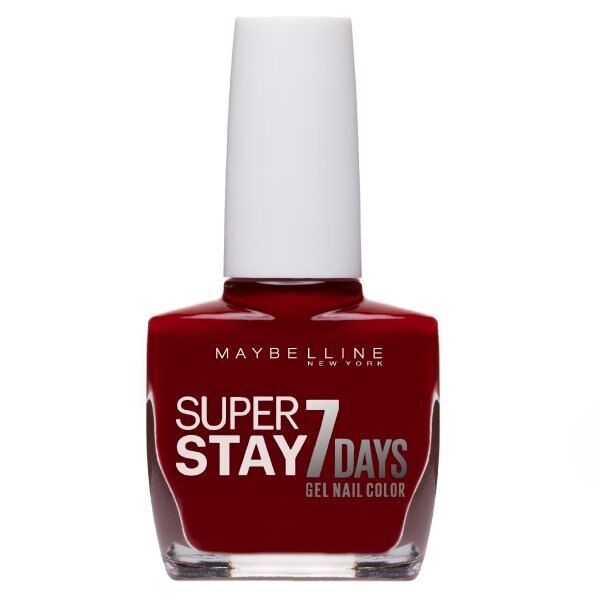 Maybelline Forever Strong Gel 130 Rose Poudre Nail Polish Deep Red