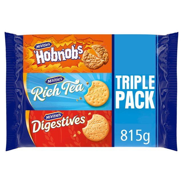 McVitie's Triple Pack Biscuits Hobnobs Rich Tea Digestives 815g