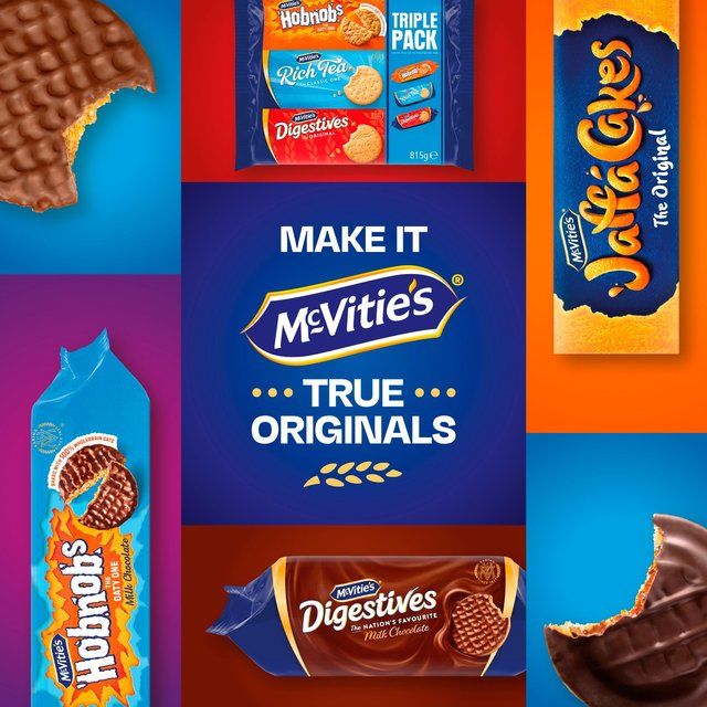 McVitie's Triple Pack Biscuits Hobnobs Rich Tea Digestives 815g
