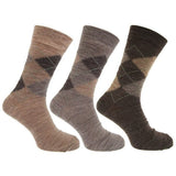 Mens Socks With Lycra (Pack Of 3) (UK Shoe 6-11, EUR 39-45) Shades of Brown / 1EA