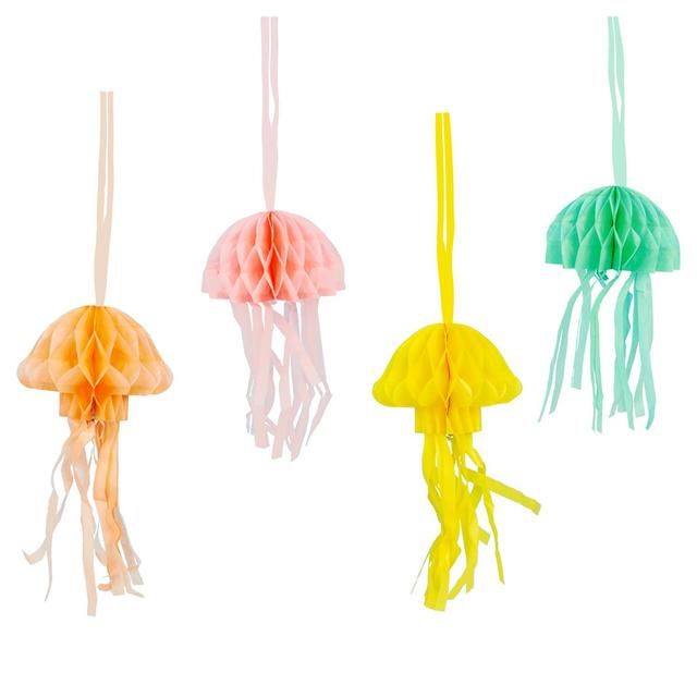 Mermaid Jellyfish Honeycomb Decorations 8 per pack