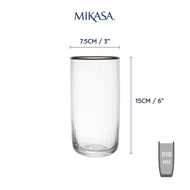 Mikasa Sorrento 4pc Highball Glasses 510ml Gift boxed 4 per pack