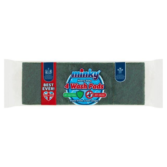 Minky Heavy Duty Anti-Bacterial Wash Pads 4 per pack