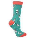 Miss Sparrow Ladies Animal Design Bamboo Socks 4-7 UK Dragonflies (Turquoise)
