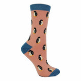 Miss Sparrow Ladies Animal Design Bamboo Socks 4-7 UK Penguins (Pink) / 1EA