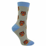 Miss Sparrow Ladies Animal Design Bamboo Socks 4-7 UK Tigers (Silver)