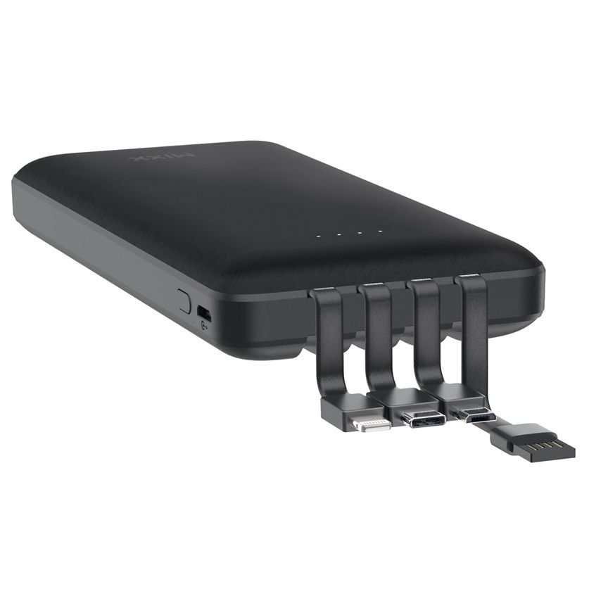 Mixx Integrated 10 Power Bank - Black 10,000mAh