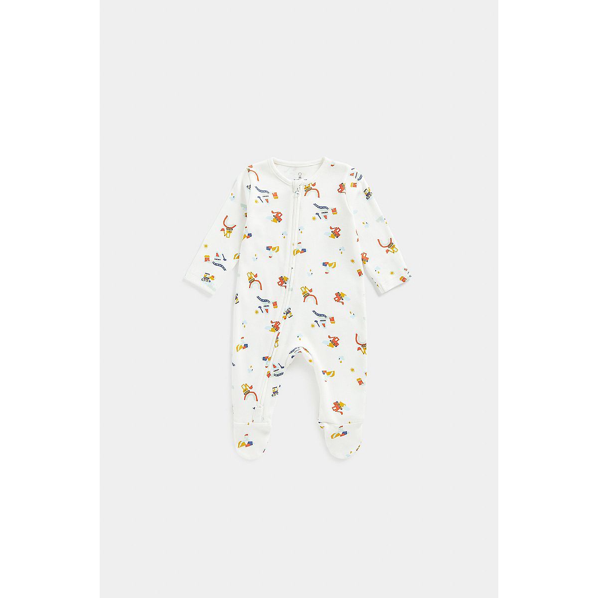 Mothercare Diggers Zip-Up Baby Sleepsuit