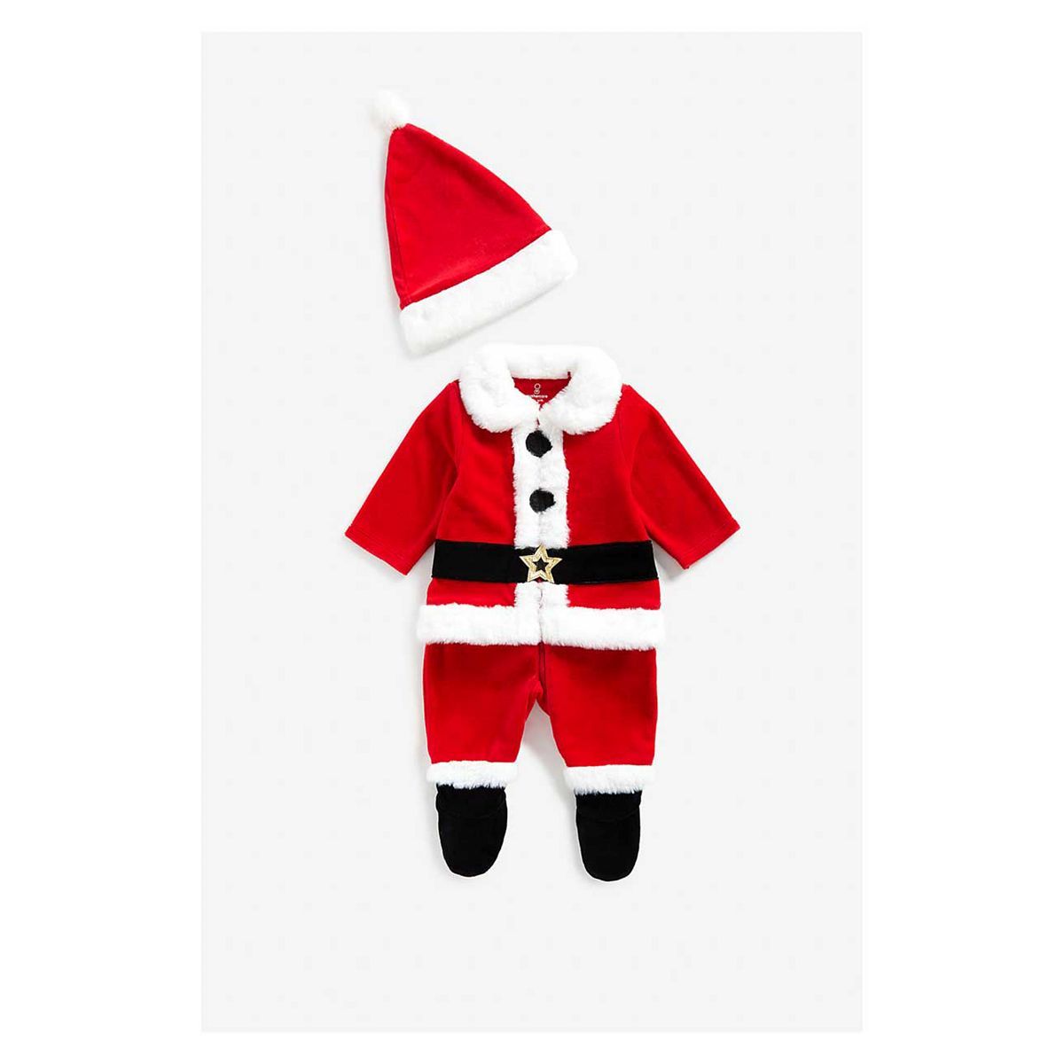 Mothercare Festive Santa All-in-One and Hat Set