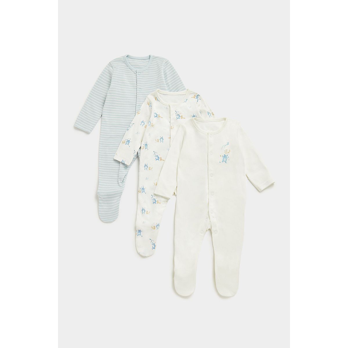 Mothercare My First Baby Sleepsuits - 3 Pack