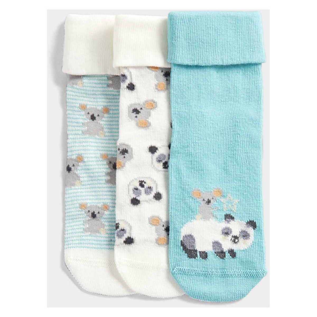 Mothercare Turn-Over-Top Baby Socks - 3 Pack