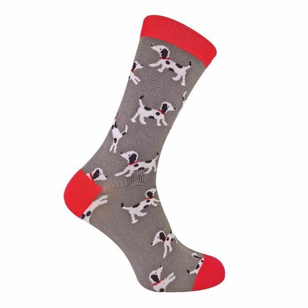 Mr Heron Mens Novelty Bamboo Socks with Dogs On 6-11 UK Dalmatians (Charcoal) / 1EA