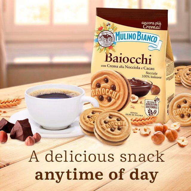 Mulino Bianco Baiocchi Biscuits with Hazelnut Cocoa Filling 260g