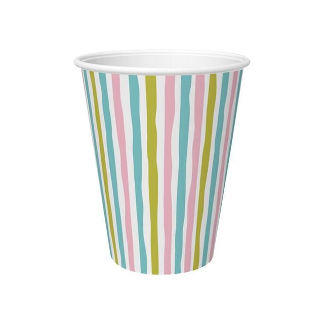Multi Stripes Party Cups 10 per pack