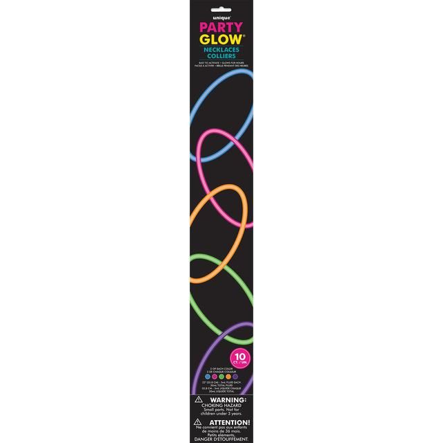 Multicoloured Glow Necklaces 10 per pack