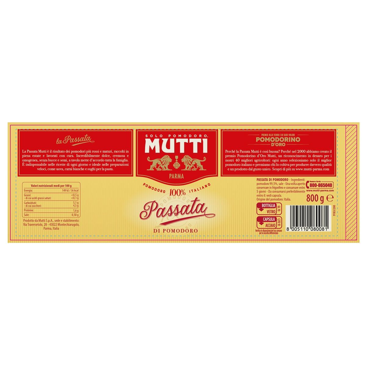 Mutti Passata, 6 x 800g