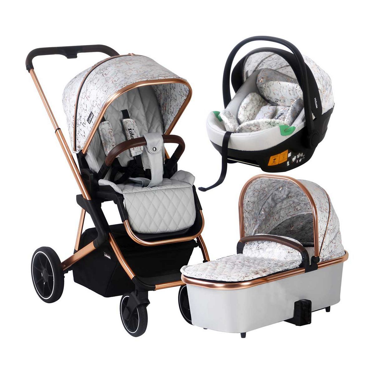 My Babiie Dani Dyer Rose Gold Marble iSize Travel System