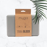 Myga Foam Yoga Block - Black Grey