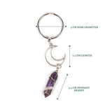 Myga Keyring - Crescent Moon & Amethyst