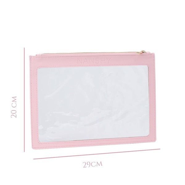 Nanshy Clear Flat Makeup Pouch (Pink).