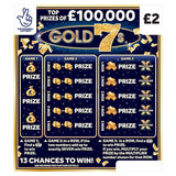 National Lottery £2 £100,000 Gold 7s Scratch card Game
