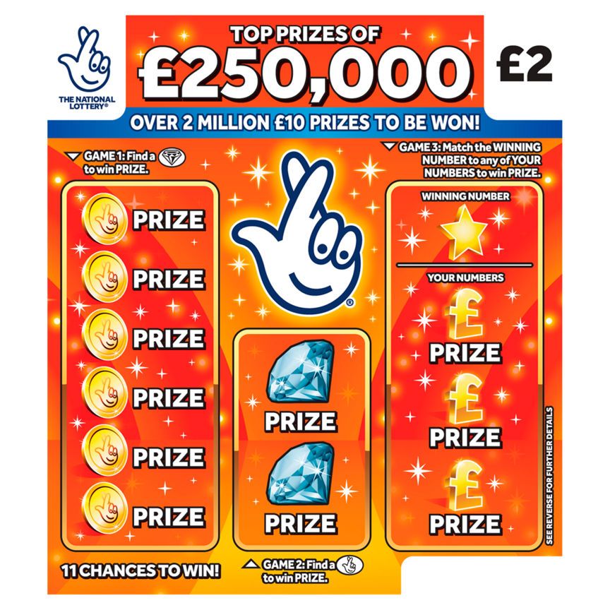 National Lottery £2 £250,000 Orange Scratchcard Game
