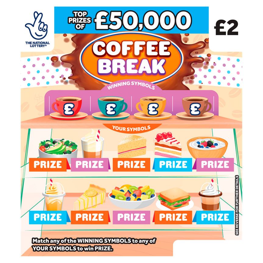 National Lottery £2 £50,000 Coffee Break Scratchcard Game