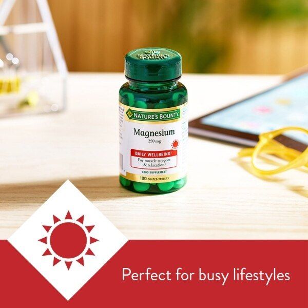 Nature's Bounty Magnesium 250 mg Tablets - Pack of 100