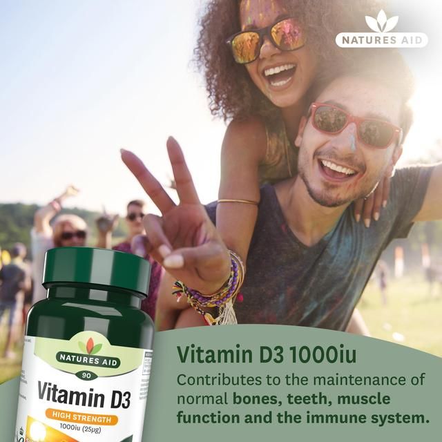 Natures Aid High Strength Vitamin D3 Tablets 1000iu 90 per pack