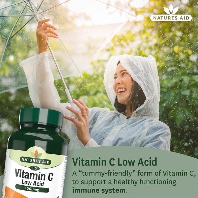 Natures Aid Low Acid Vitamin C Tablets 1000mg 90 per pack