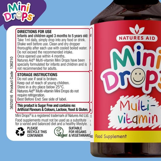Natures Aid Mini Drops Multivitamin for Infants & Children 50ml