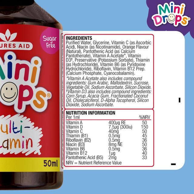 Natures Aid Mini Drops Multivitamin for Infants & Children 50ml