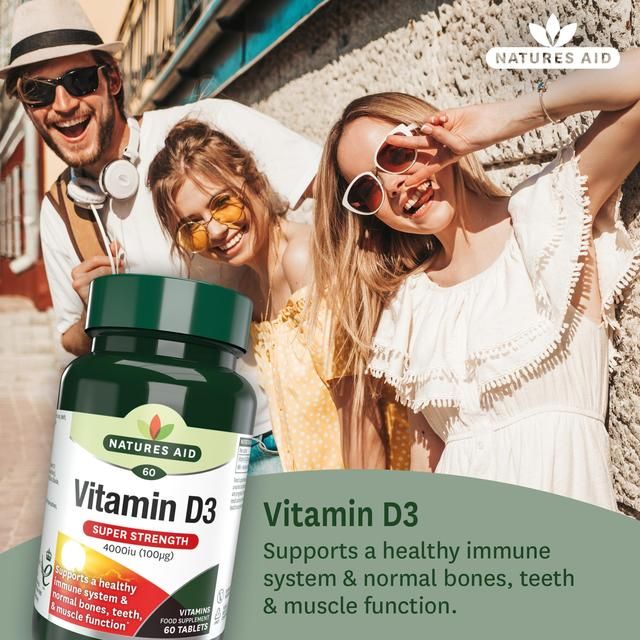 Natures Aid Super Strength Vitamin D3 Tablets 4000iu 60 per pack