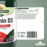 Natures Aid Super Strength Vitamin D3 Tablets 4000iu 60 per pack