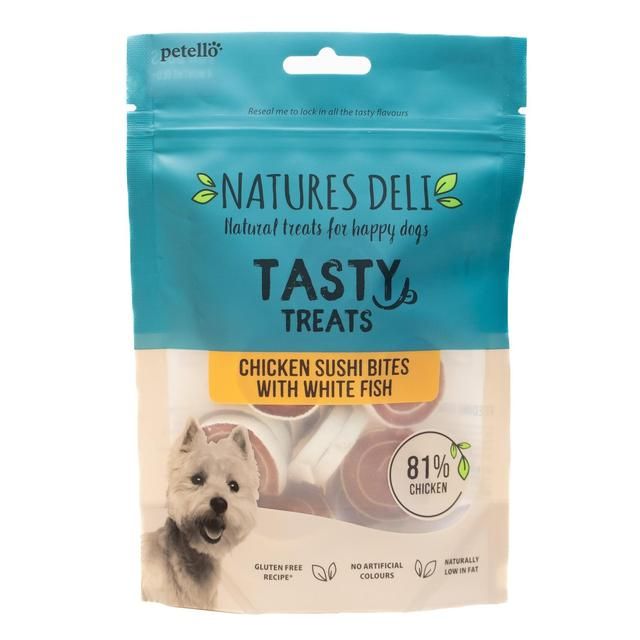 Natures Deli Chicken and Fish Sushi Bites Dog Treats 100g