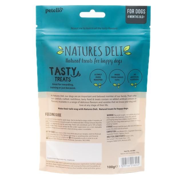 Natures Deli Duck Jerky Dog Treats 100g
