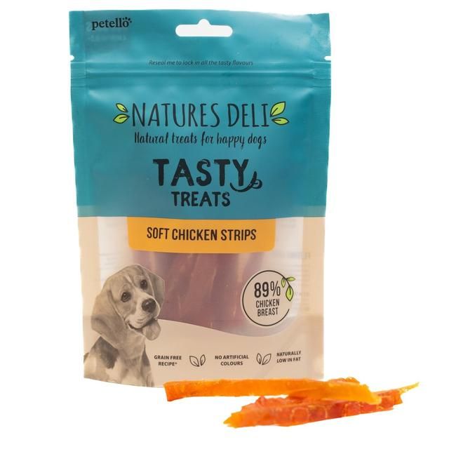 Natures Deli Soft Chicken Strips Dog Treats 100g