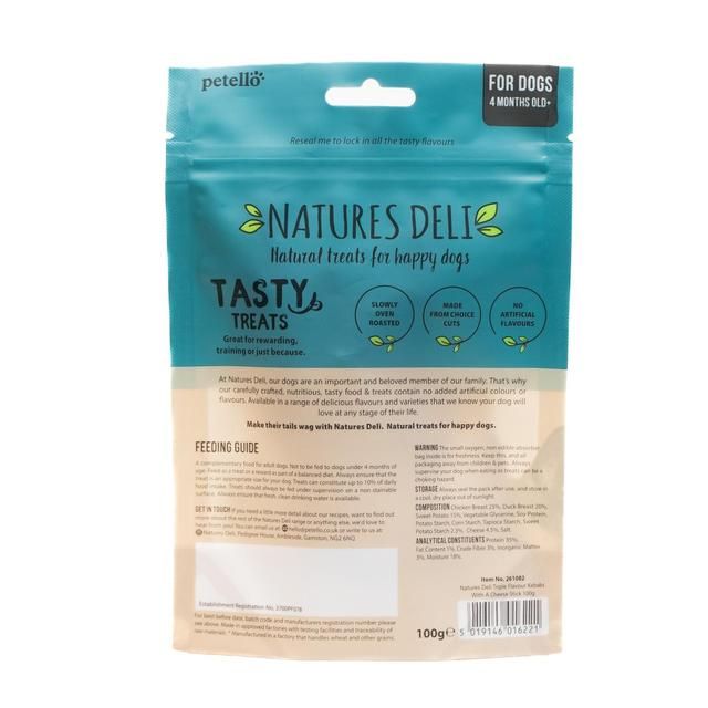 Natures Deli Triple Flavour Kebab Dog Treats 100g